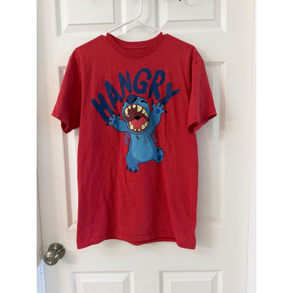 Disney Lilo and Stitch Hangry Graphic Tee Red Heather Medium